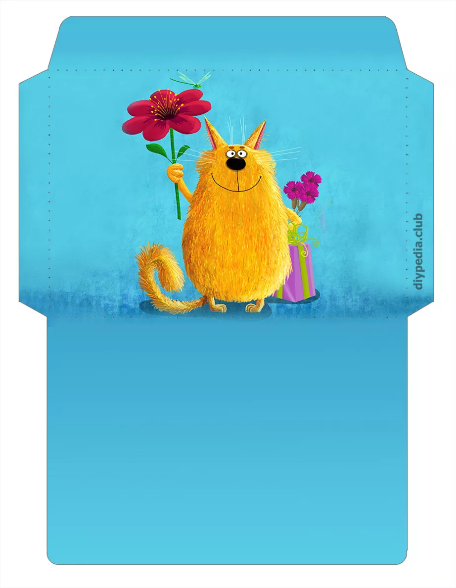 Печать наклеек на конверт с Днем Рождения онлайн