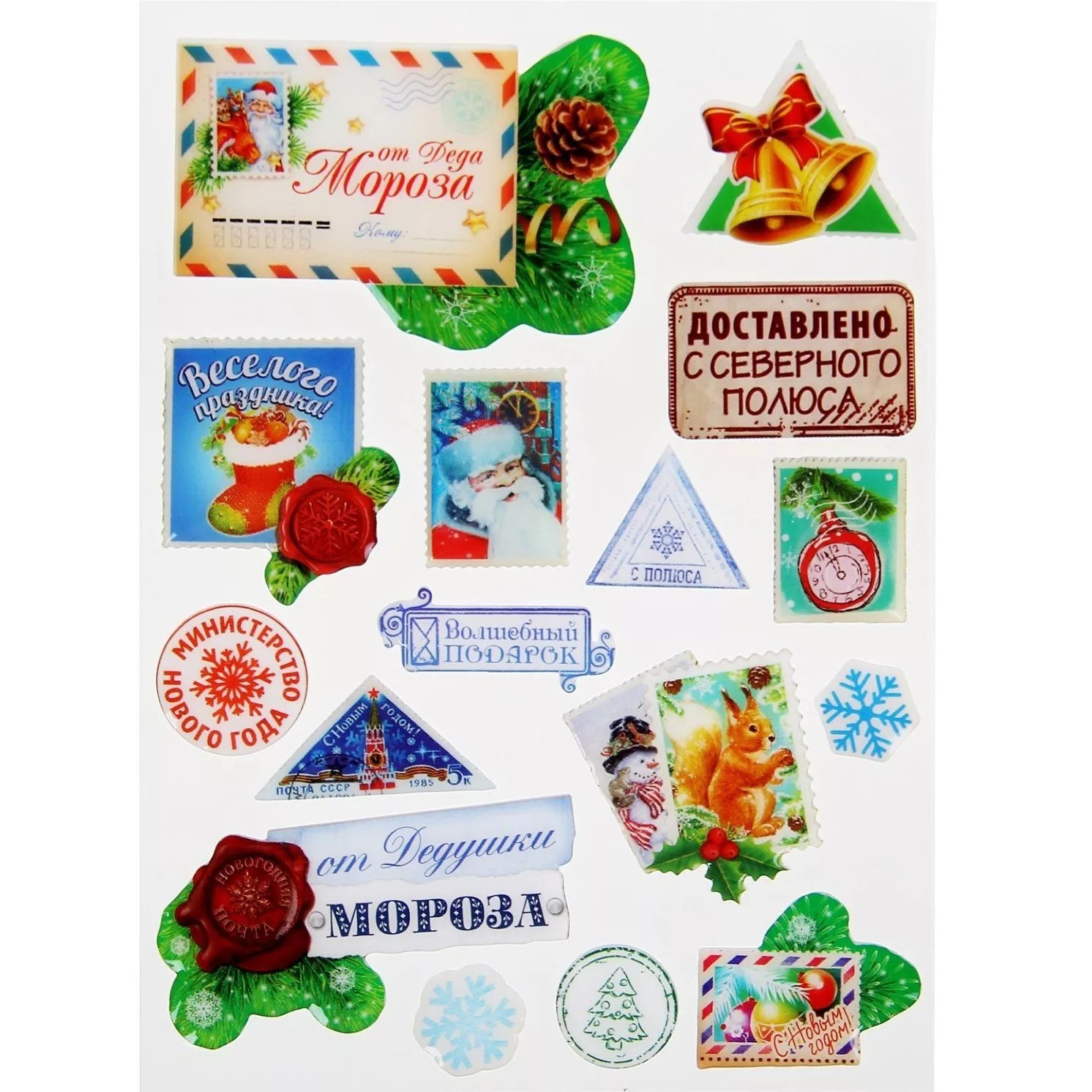 Печать наклеек на подарок от Деда Мороза в tprint