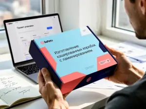 Изготовление кашированных коробок с ламинированием в Москве