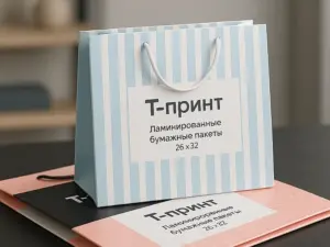 Ламинированные бумажные пакеты 26х32 в Москве