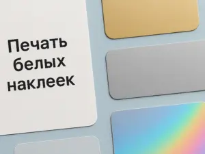 Печать белых наклеек в Москве