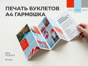 Печать буклетов А4 гармошка в Москве