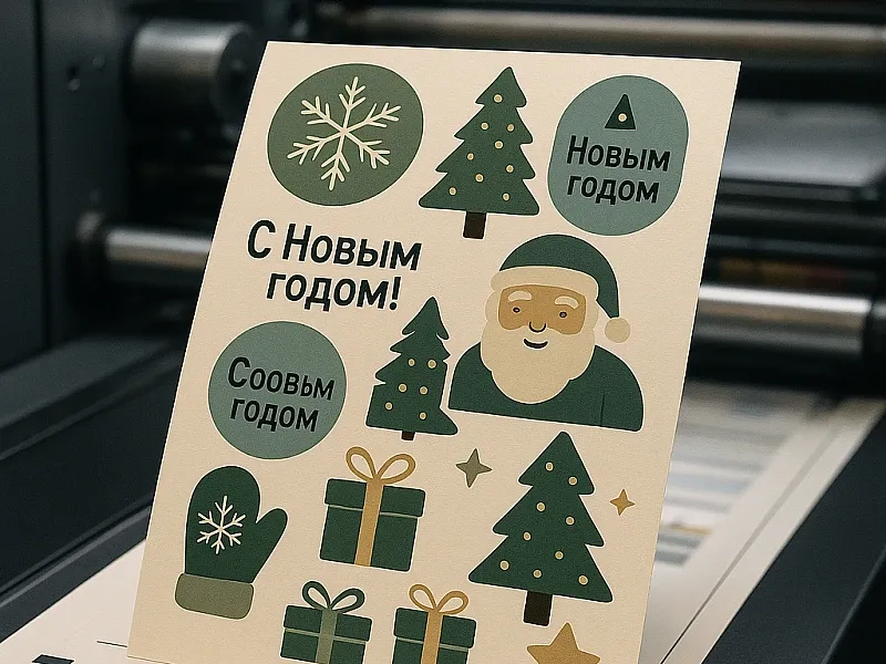 заказать Печать наклеек на Новый Год