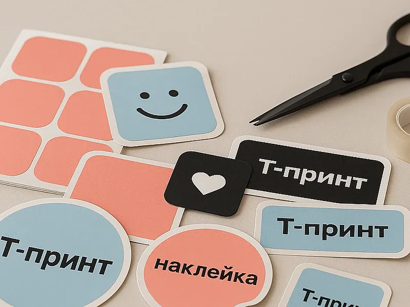 Печать наклеек разного цвета на заказ