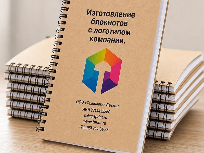 Изготовление блокнотов с логотипом компании в Москве